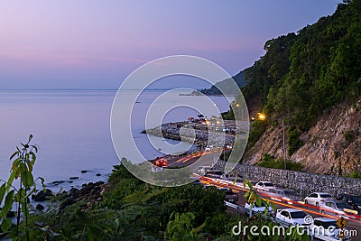 The road beside the sea Editorial Stock Photo