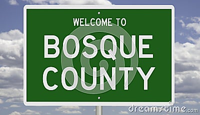 Road sign for Bosque County Stock Photo