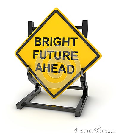 Road sign - bright future ahead Stock Photo