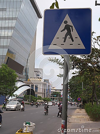 Road sign in Cambodia Editorial Stock Photo