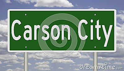 Road sign for Carson City Nevada Stock Photo