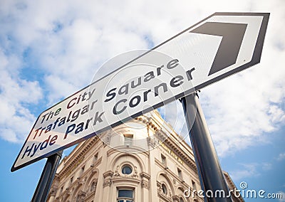 Road sign in Central London Stock Photo