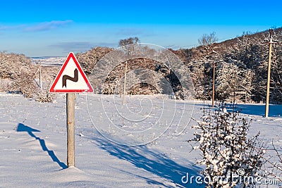 Road sign - the challenges ahead , close-up Stock Photo