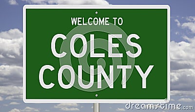 Road sign for Coles County Stock Photo