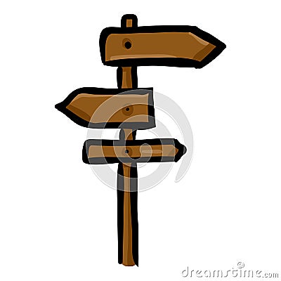 Road Sign Doodle Icon Vector Illustration