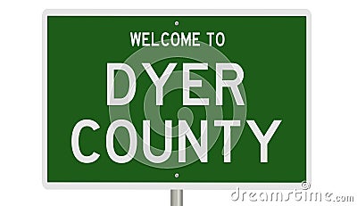 Road sign for Dyer County Stock Photo