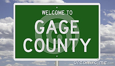 Road sign for Gage County Stock Photo