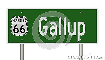 Road sign for Gallup New Mexico on Route 66 Stock Photo