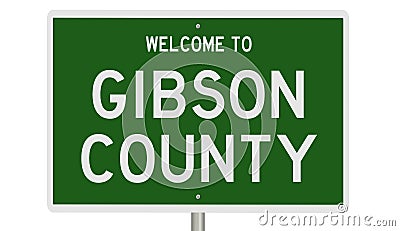 Road sign for Gibson County Stock Photo