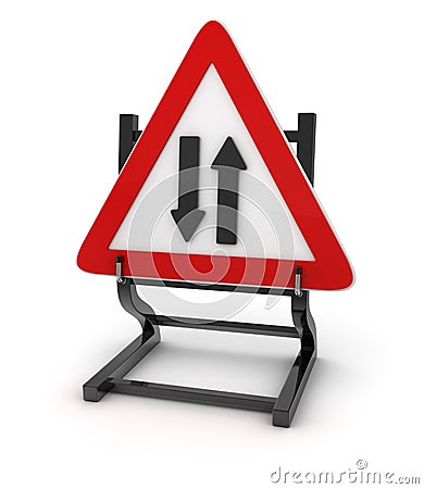 Road sign - going and coming Stock Photo