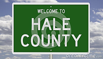 Road sign for Hale County Stock Photo
