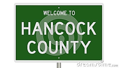 Road sign for Hancock County Stock Photo