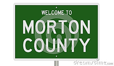 Road sign for Morton County Stock Photo