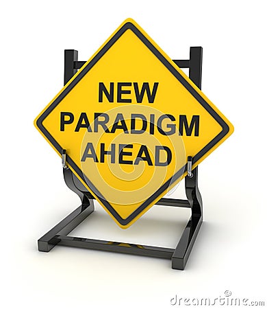 Road sign - new paradigm Stock Photo