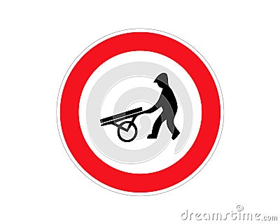 Road sign no hand trucks. Vector illustration Vector Illustration