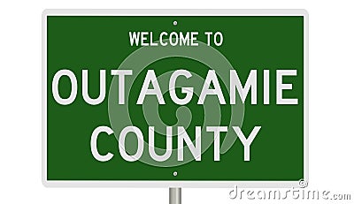 Road sign for Outagamie County Stock Photo