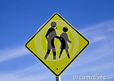 Road sign people crossing Stock Photo