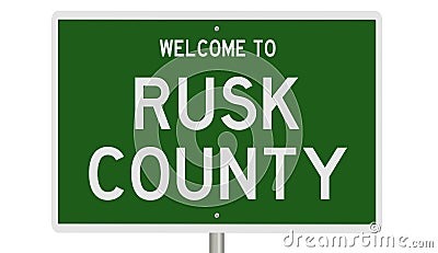 Road sign for Rusk County Stock Photo