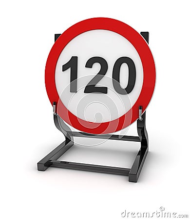 Road sign - speed limit 120 Stock Photo