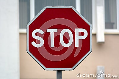 Road sign stop Stock Photo