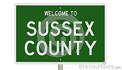 Road sign for Sussex County Stock Photo