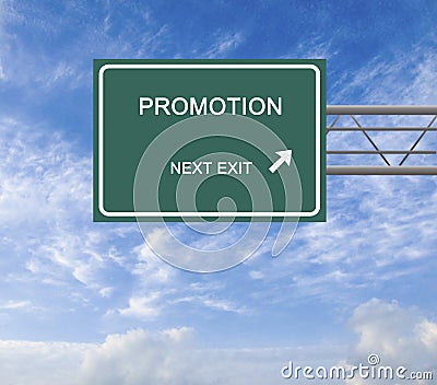 Road Sign to promotion Stock Photo