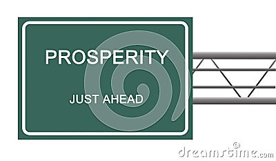 Road sign to prosperity Stock Photo
