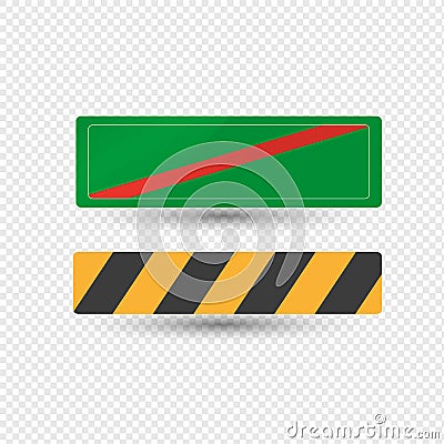 Road sign of warning, designation hazardous areas, direction informing. Vector Illustration