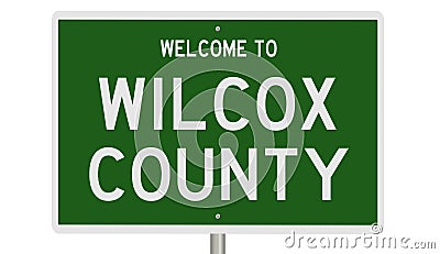 Road sign for Wilcox County Stock Photo