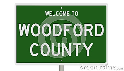 Road sign for Woodford County Stock Photo