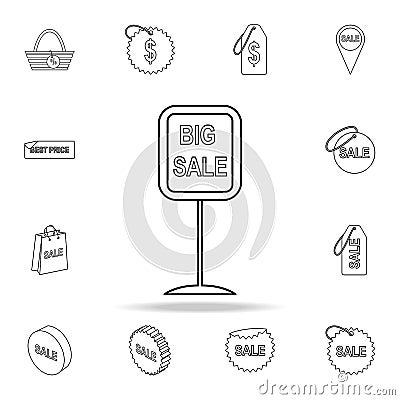 road signage big sale icon. Detailed set of clearance sale icons. Premium graphic design. One of the collection icons for websites Stock Photo