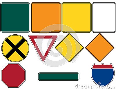 Road Signs Set 1 Vector Illustration