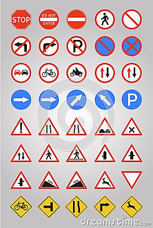 Road Signs Vector Illustration