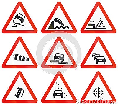 Road signs used in Spain Stock Photo