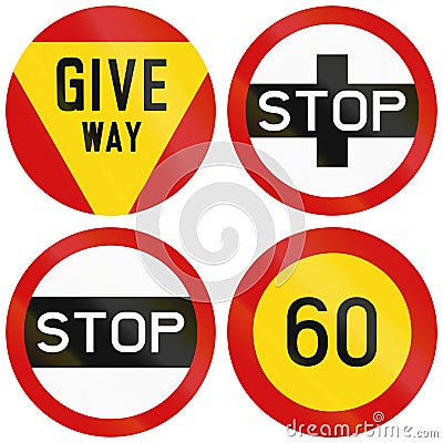 Road signs in Zimbabwe Stock Photo
