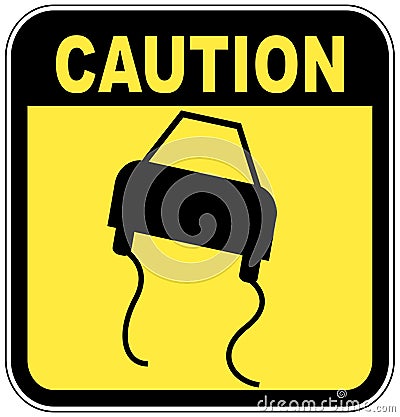 Road slippery sign Vector Illustration