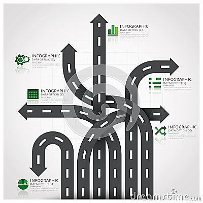 Road And Street Traffic Sign Business Infographic With Weaving A Vector Illustration