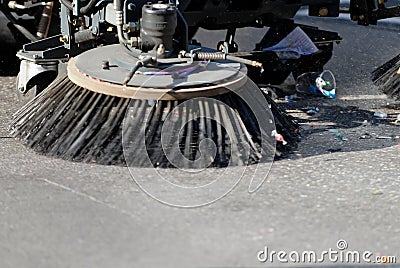 Road sweeper car Stock Photo