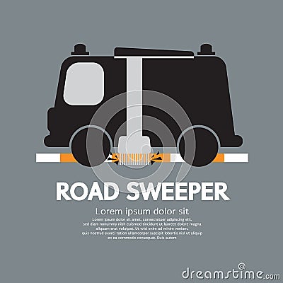 Road Sweeper Car Vector Illustration