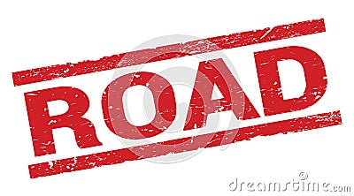 ROAD text on red rectangle stamp sign Stock Photo