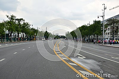 Traffic symbol On Ratchadamnoen Road, Bangkok, Thailand Editorial Stock Photo