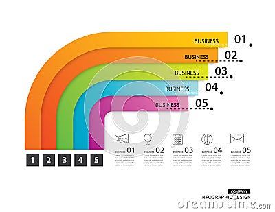 Road timeline infographics business with 5 path step template background Vector Illustration