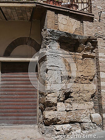 Spello - Augustus Gate ruins Stock Photo
