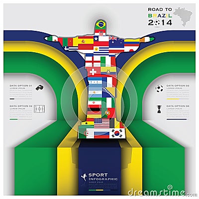 Road To Brazil 2014 Football Tournament Vector Illustration