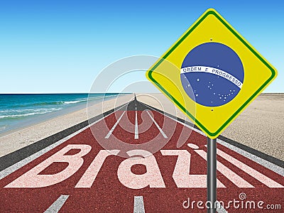 Road to Brazil olympic games in Rio Stock Photo