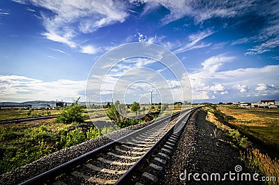 Road to bright horizon Stock Photo