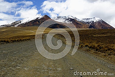 The road to Chacaltaya, La Paz, Bolivia Stock Photo