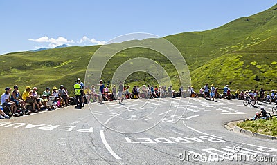 The Road to Col de Peyresourde - Tour de France 2014 Editorial Stock Photo