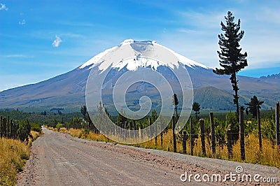 Road to the Cotopaxi volcano Stock Photo