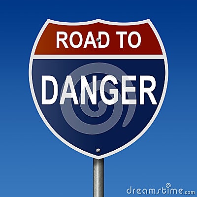 Road to Danger sign Stock Photo